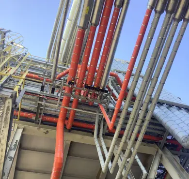 Mongstad refinery has upgraded its pipe insulation with Benarx® All-in-One. Photo: Beerenberg.