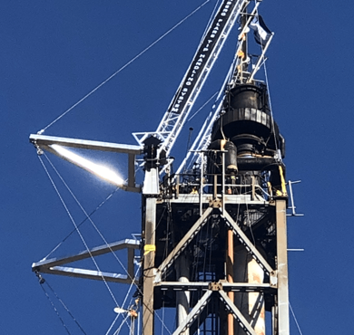 Beerenberg has carried out a torch change at INEOS Rafsnes' facility in Porsgrunn. Photo: Beerenberg.